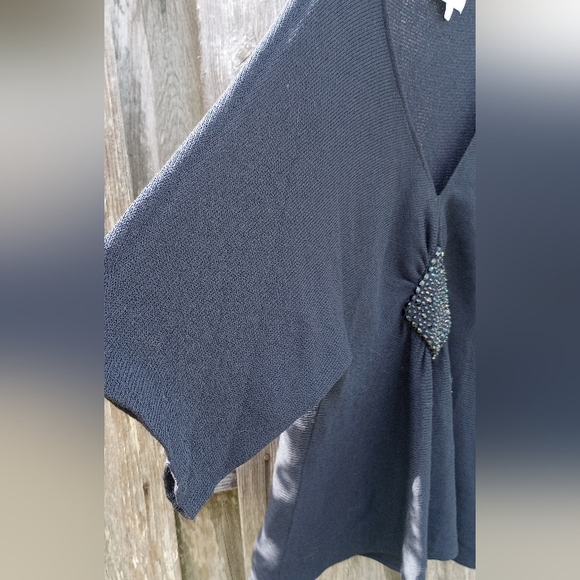 ST JOHN EVENING black tunic top Large - Picture 5 of 6